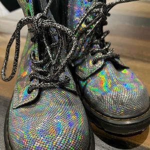 Dr martens boots shiny metallic little kids size 13